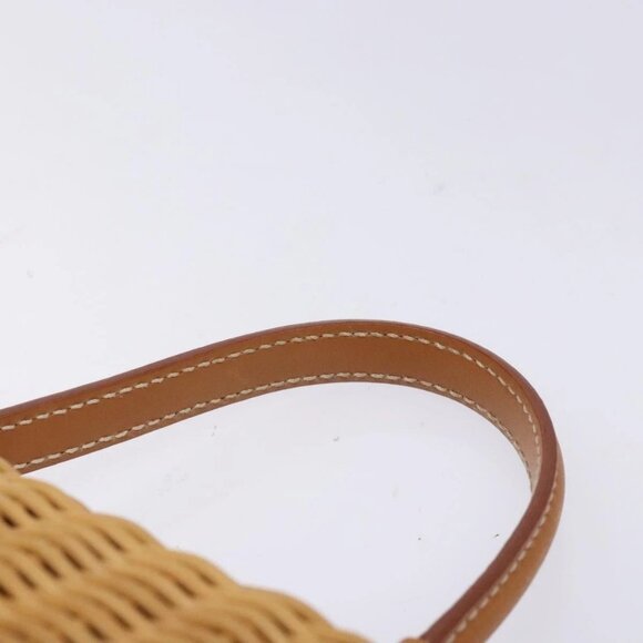 Salvatore Ferragamo Gancini Hand Bag Wicker Beige Gold Auth 132381 - Picture 9 of 16